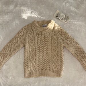 Child’s Cozy Cable Knit Wool Sweater- Vintage Handmade